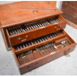 An Elkington & Co silver plated canteen of cutlery, set in two split level drawers, bearing makers