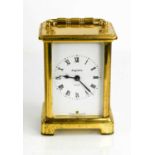 A vintage Bayard brass carriage clock, 8 day movement, made in France11cm high by 8cm by 6,5cm