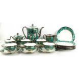 A Hutschenreuther Margarete of Germany porcelain and silver clad tea service, comprising tea pot,