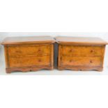 A pair of 19th century walnut two drawer chests25cm high by 43cm by 25cm