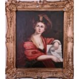 After Domenichino's Cumaean Sibyl, 19th century oil on canvas, in a giltwood frame.