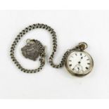 A 19th century silver pocket watch, with Roman numeral dial, subsidiary seconds dial, silver