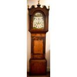A 19th century oak and mahogany longcase clock by J.H Matthew of Chester, the Roman numeral