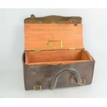 A Southern Railways work box inside a leather case19cm high by 38cm