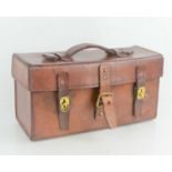 A WWII dated leather carry / cartridge case belonging to M.J. Leadbetter 7720631cm wide by 12cm by