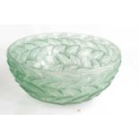 Rene Lalique Ormeaux pattern bowl decorated with Fern Leaves, signed R Lalique France, circa 1930,