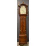 A J.A Warren of Canterbury 19th century mahogany longcase clock with painted Roman numeral dial,