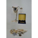 A group of collectibles to include a Bulova watch, Ronson petrol lighter, bracelets, silver plate