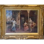 J Trevor Haddon (19th century): Flamico dancer with musicians, oil on canvas, signed, 22 by 30ins.