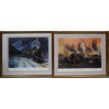 Terence Cuneo, two signed prints, one titled Last of the Steam Workhorses, 64cms x 49cms, limited