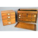 A vintage Moore & Wright seven drawer engineers toolbox together with a smaller unamed example