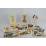 A group of vintage postcards to include three WWI silk examples, comical postcards and others