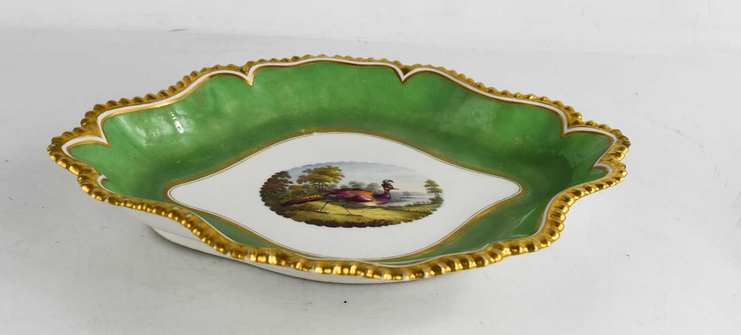 A 19th century Worcester Flight Barr & Barr shaped oval dish decorated to the centre with an