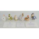 A group of six Royal Crown Derby paperweights comprising Derbyshire Duckling and Bakewell Duckling