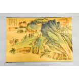 A scene of Quinling Mountain on gold paper, Chinese ink and watercolour on paper, attributed to