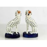 A pair of 19th century Staffordshire dogs, 19cm high.