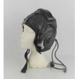 An original 1986 Soviet AF pilot helmet SHL-82, genuine leather. size 58, power and data cables