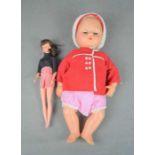 A Tiny Tears original doll, and a vintage doll