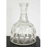 A magnum cut glass carafe circa 1920, 26cm high.