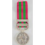 A India general service medal 1895, with two clasps, unnamed.
