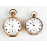 A 9ct gold outer cased keyless wind, non-magnetic lever pocket watch, the white enamel dial with