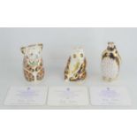 A group of three Royal Crown Derby Endangered Species paperweights for Sinclairs comprising Imperial