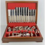 A canteen of silver plated cutlery, for eight settings comprising eight knives, bread knives and