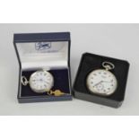 A silver ladies pocket watch by H Samuel, Swiss made, the case engraved with chased decoration