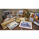 A large quantity of pictures and prints, to include nautical, portraits, maps, of various artists.