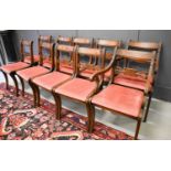 A set of ten reproduction mahogany dining chairs, including two carvers.