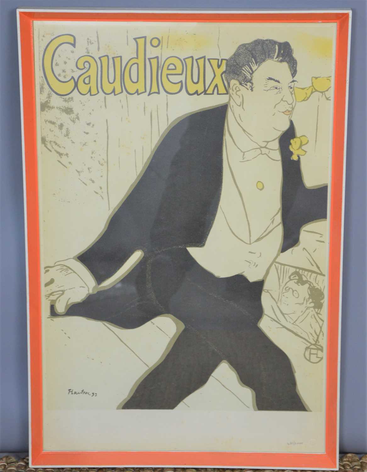 Caudieux lithograph poster after Toulouse Lautrec, limited edition 487 of 2000 published by The