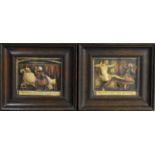 A pair of resin Victorian style plaques titled The Devil was well the Devil a Monk was he, and The