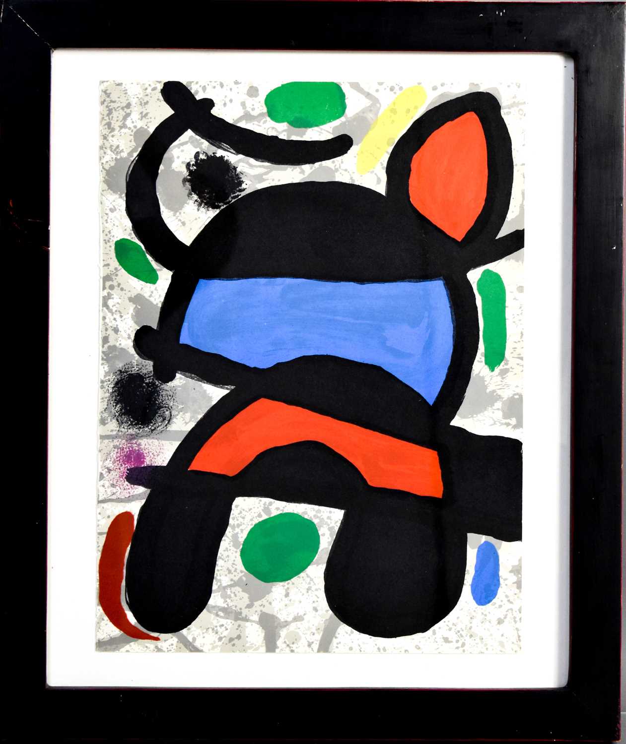 Joan Miro (1893-1983): print of a lithograph in colours, 28 by 39cm.