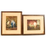 E. Rayner (19th Century): a pair of watercolours, possibly theatrical illustrations, 23 by 18cm,