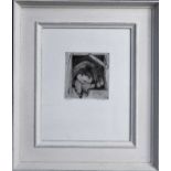 Girl in a Window, limited edition print, 32/50, indistinctly signed, 24 by 19cm.