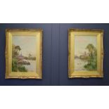 Stewart Lloyd (19th century) Gloucester and Chichester, pair of watercolours, both signed, 24 by