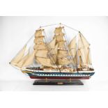 A 20th century model sailing ship 'Belam', 80cm long.