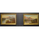 Jamieson (1895-1950): The highlands, and sunset in the highlands, pair of oil on canvas, in glazed