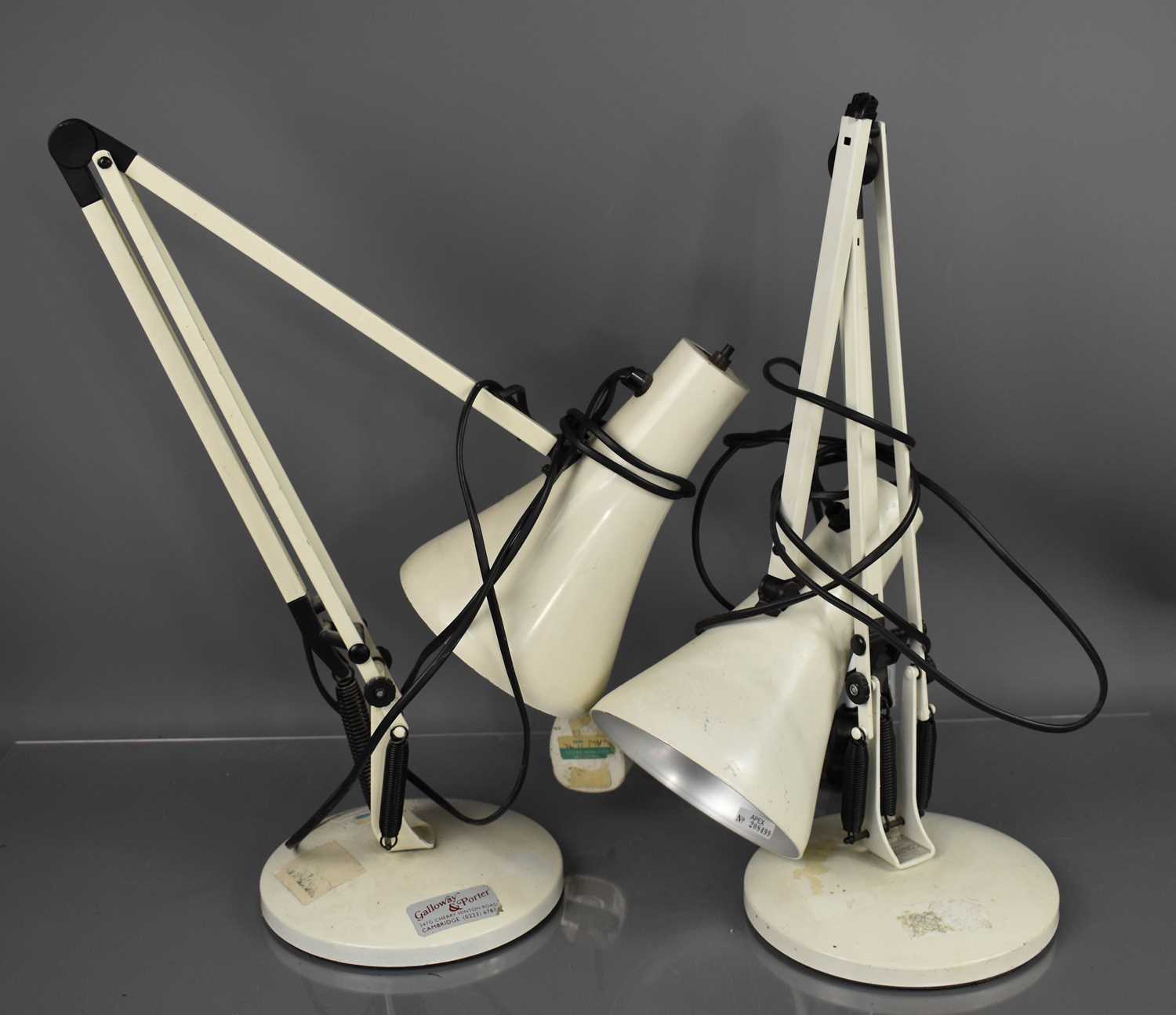 A pair of vintage Terry's Anglepoise lamps