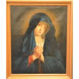 A 19th century portrait of the Madonna, oil on canvas.60cm by 73cm