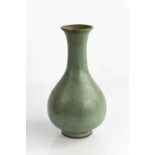 A Chinese celadon glazed bottle vase, A/F.