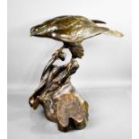 Alan Glasby (20th century): bronze sculpture titled 'Conpact' Goshawk, limited edition 6/9, engraved