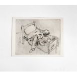 Marc Chagall (1887-1985): Stretched on the Bed, etching, 1948, 25 by 31cm.