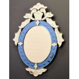 A Venetian style glass wall mirror composed of etched panels56cm high