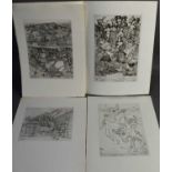 Anthony Gross (1905-1984): four unsigned etchings, two titled examples; Neteheard Scorned, and Death