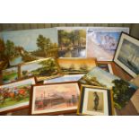 A large quantity of pictures and prints, to include nautical, portraits, maps, of various artists.