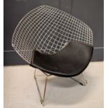 A Harry Bertoia style diamond chair, with leatherette seat.