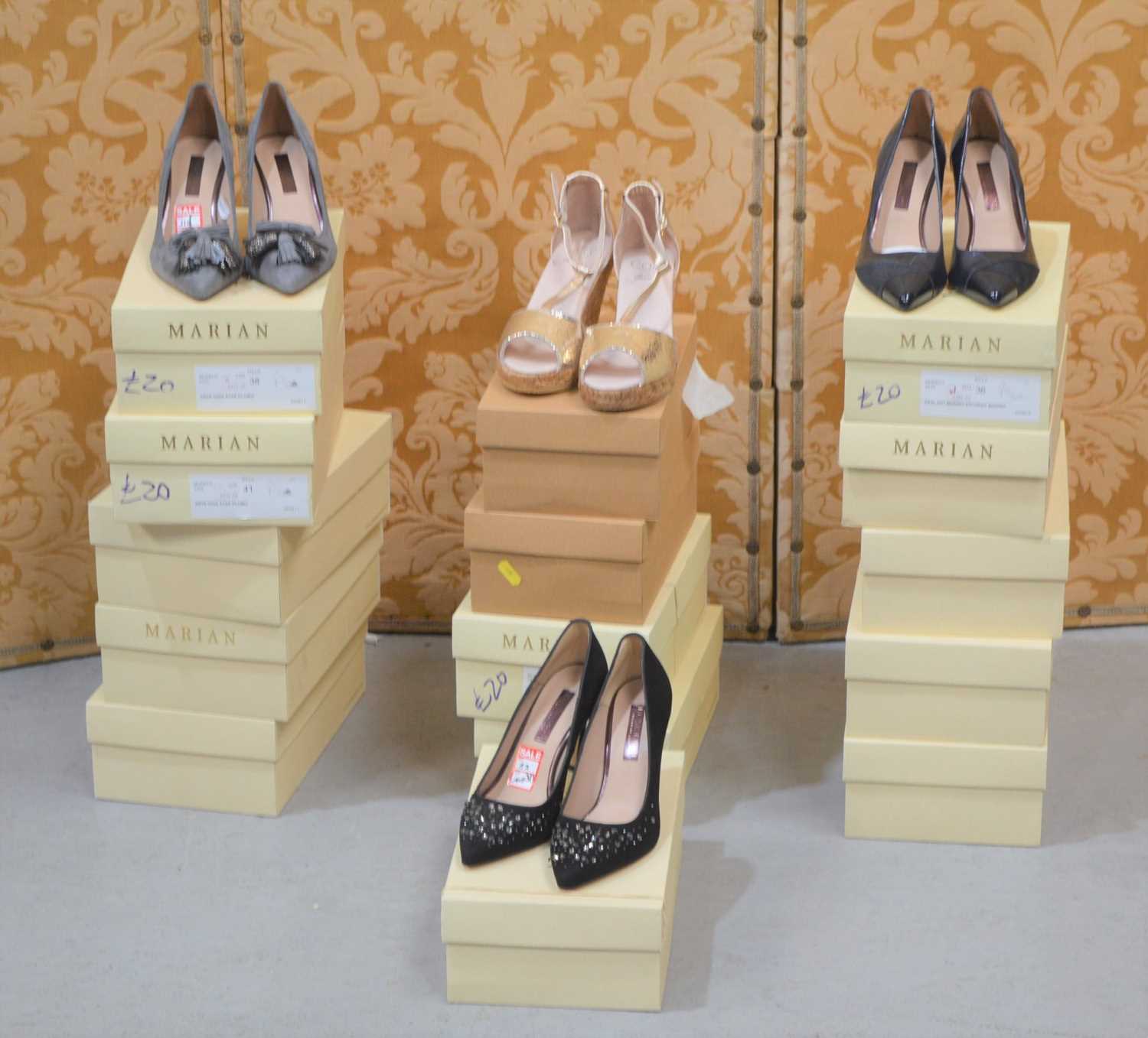 Fifteen pairs of brand new ladies shoes, various sizes and brands to include Cara and Marion.