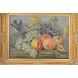 J. Digas (20th century), oil on canvas, Still life of fruit signed.37 by 27cm.