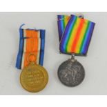 WWI British war and victory medal to Private G.O.K Thompson, Yorks & Lancaster regiment 141553,